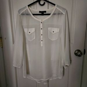 Womens Sheer Long Sleeve Shirt Size L